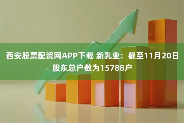 西安股票配资网APP下载 新乳业：截至11月20日股东总户数为15788户